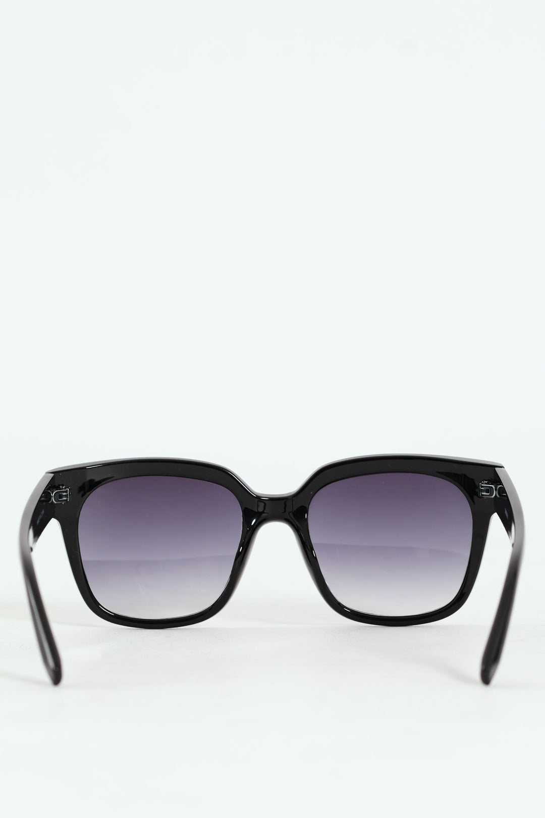 Metal Trim Cat Eye Gradient Lens Sunglasses - Black