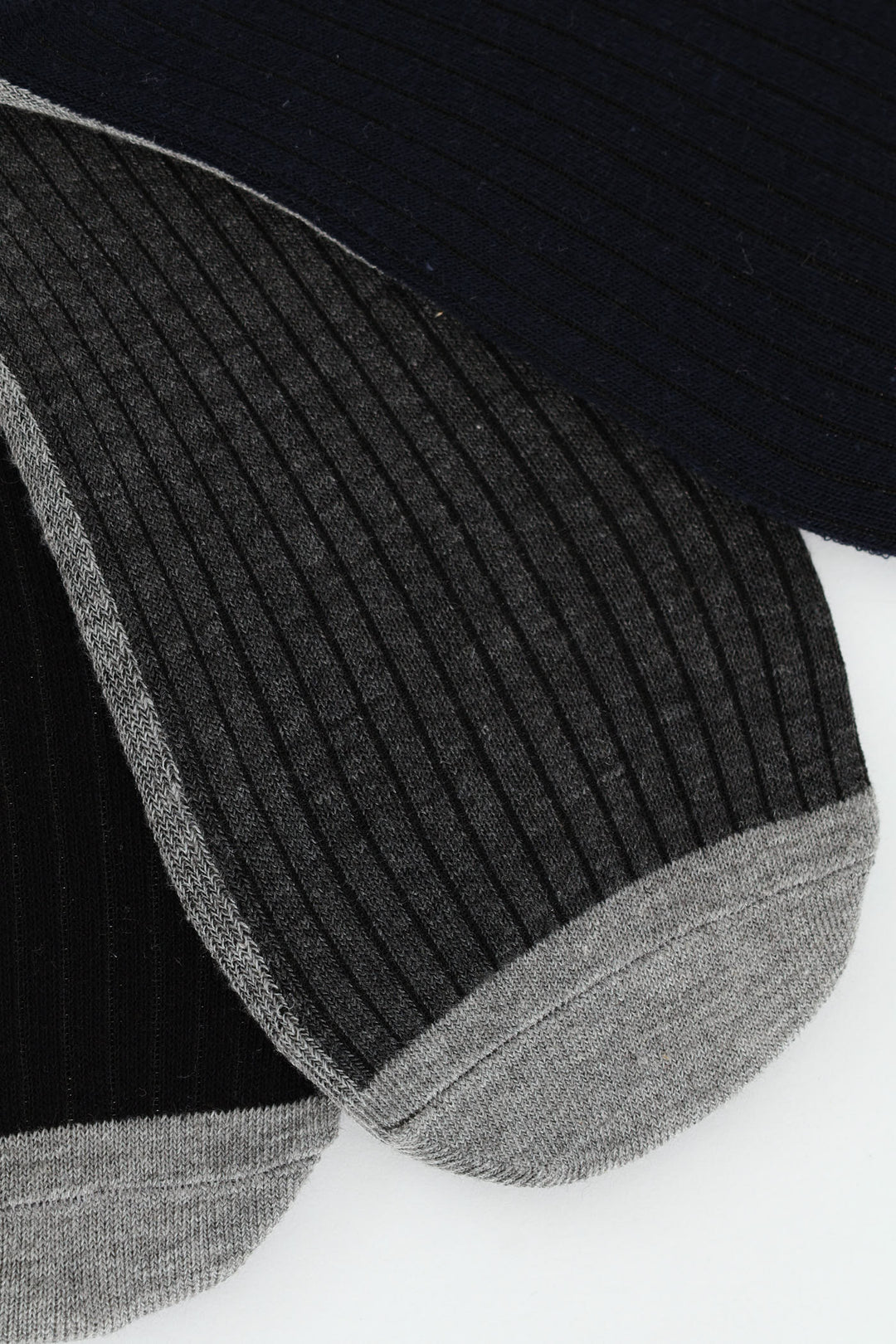 3 Pack No Show Socks - Grey/Black/Navy