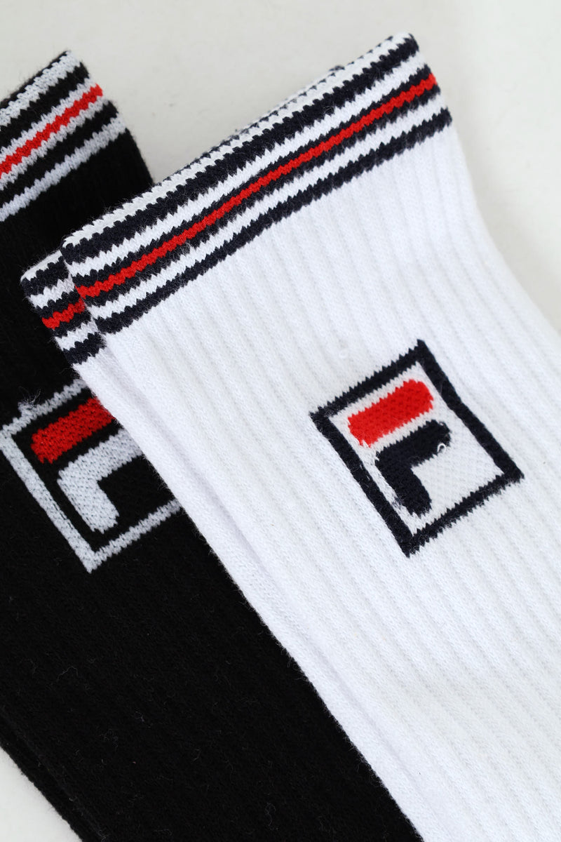 2 Pack Cullen Tube Socks - White/Black