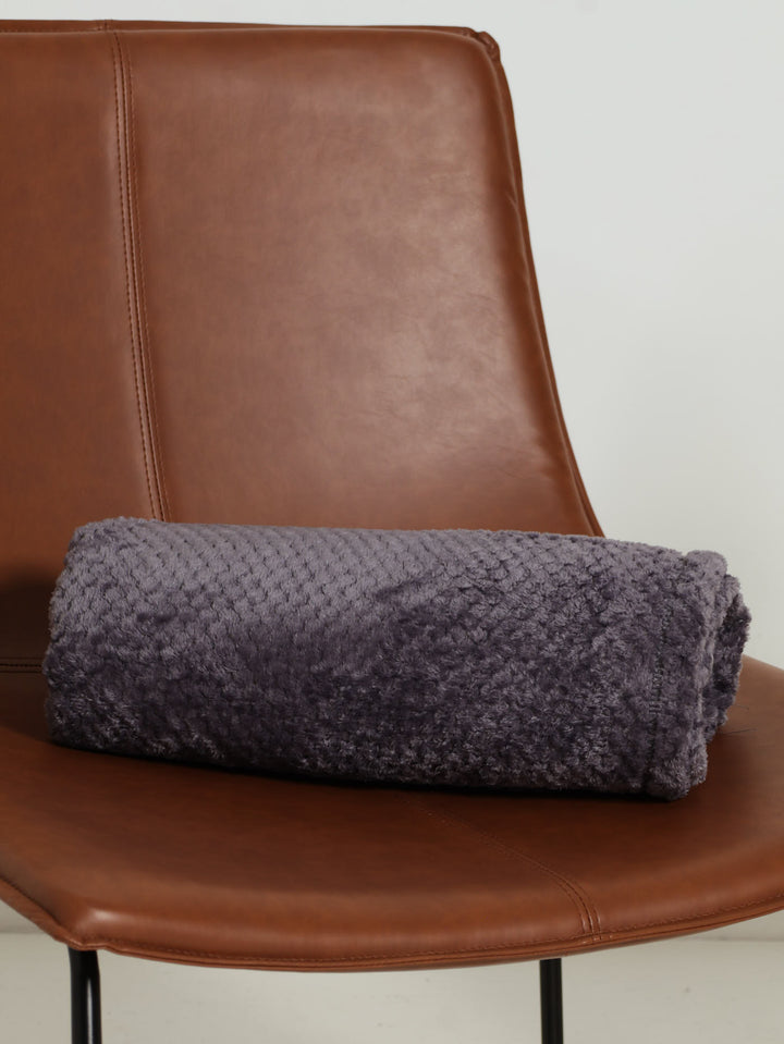 Popcorn Flannel Blanket 125X152cm  - Charcoal