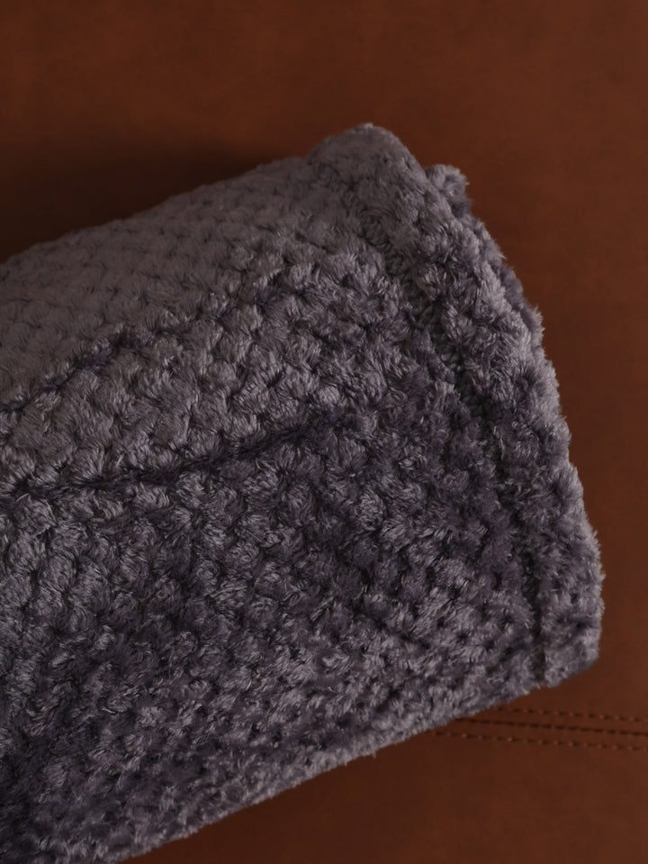 Popcorn Flannel Blanket 125X152cm  - Charcoal