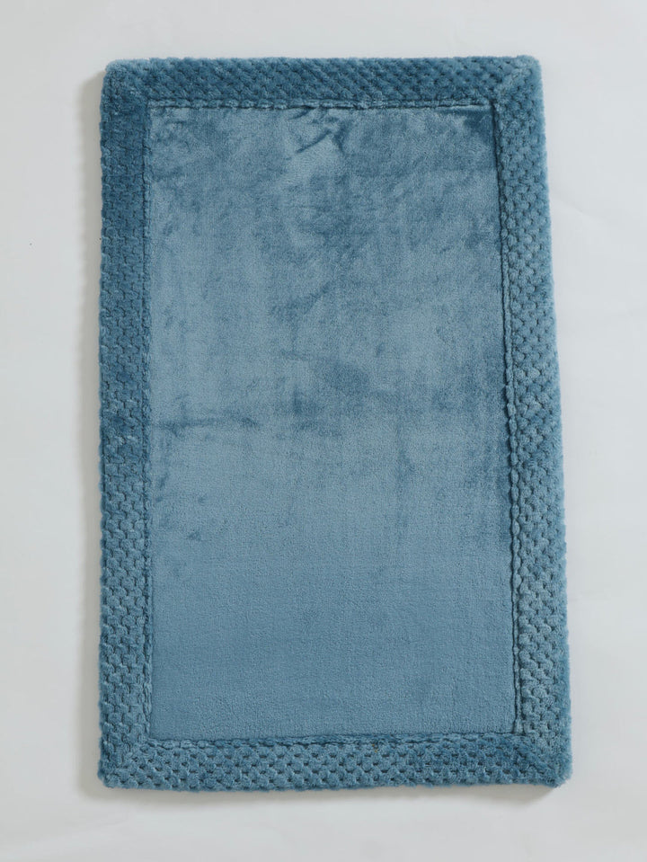 Teal Waffle Border Memory Foam Bath Mat - 50X80cm