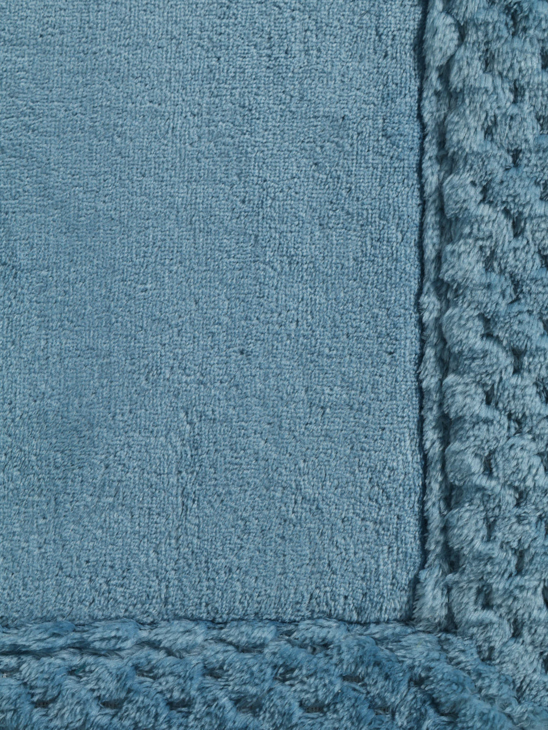 Teal Waffle Border Memory Foam Bath Mat - 50X80cm