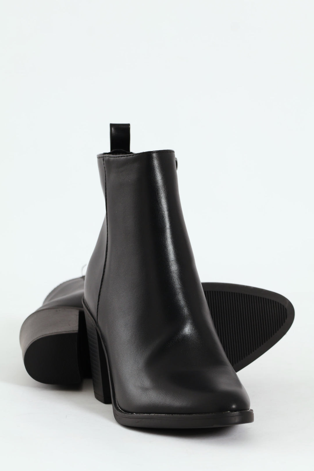 Smart Heeled Side Zip Chelsea Boot - Black