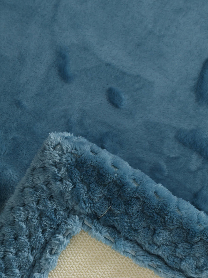 Teal Waffle Border Memory Foam Bath Mat - 50X80cm