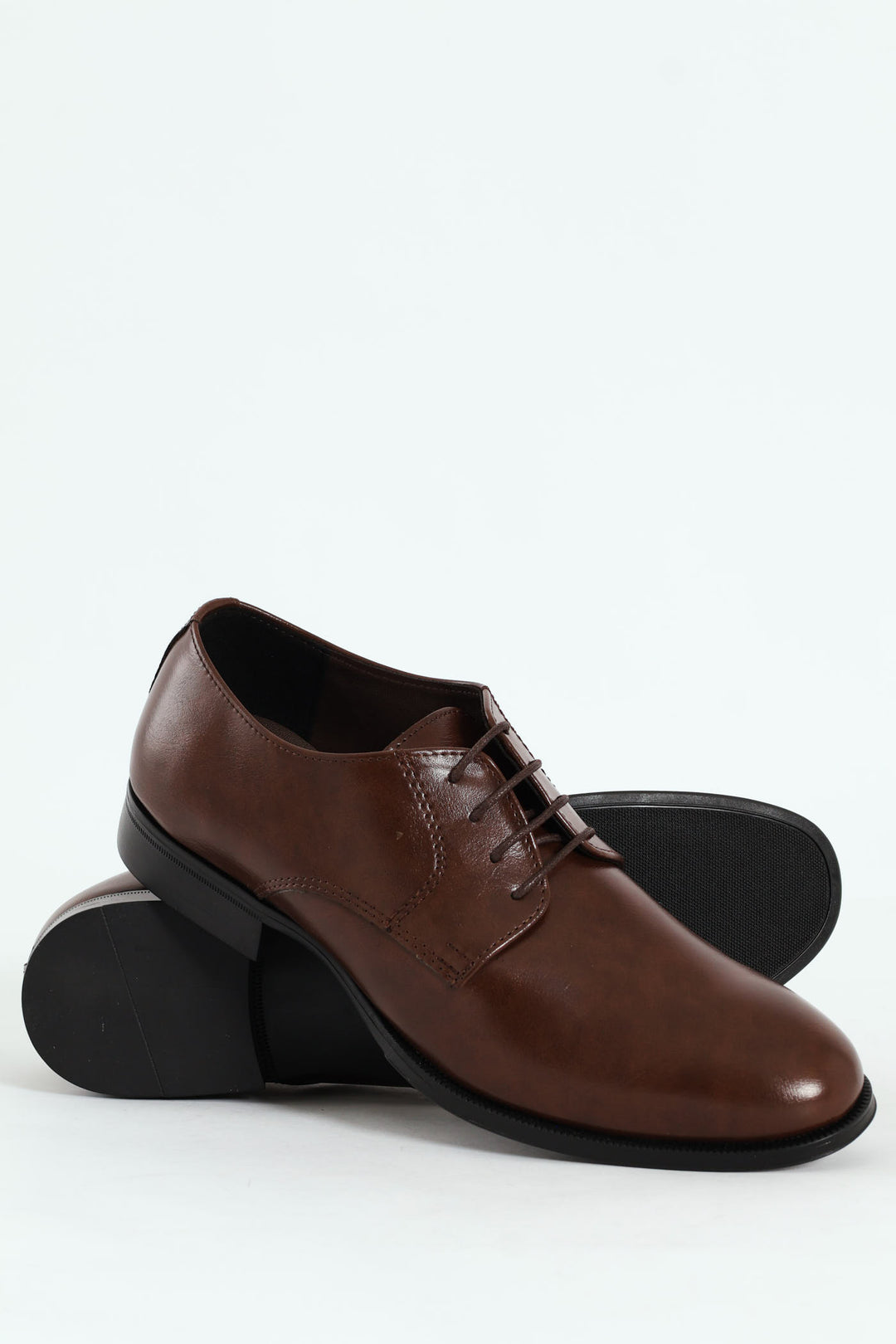 Round Toe Lace Up Formal Shoe - Chocolate