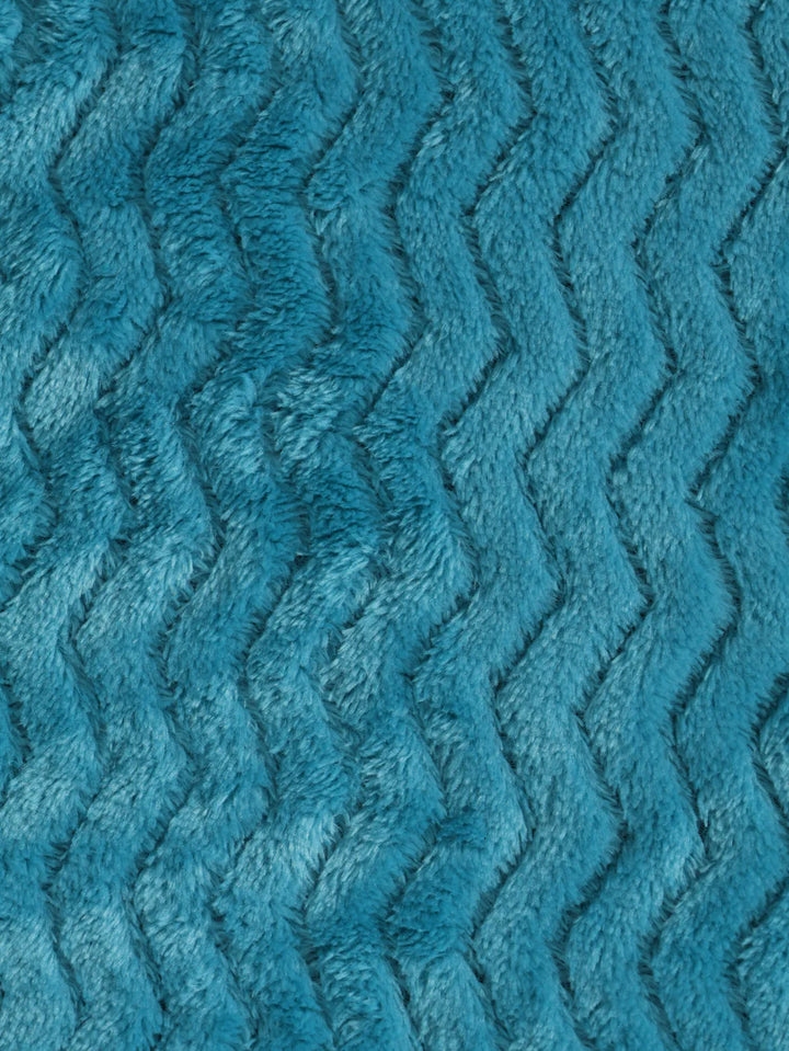 Zig Zag Flannel Blanket 125X152cm  - Aqua
