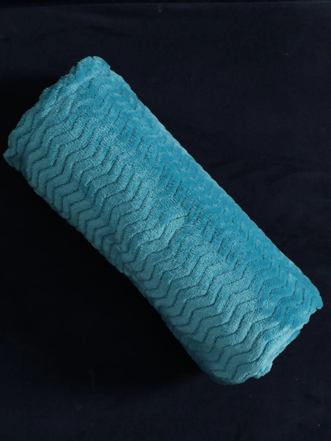 Zig Zag Flannel Blanket 125X152cm  - Aqua