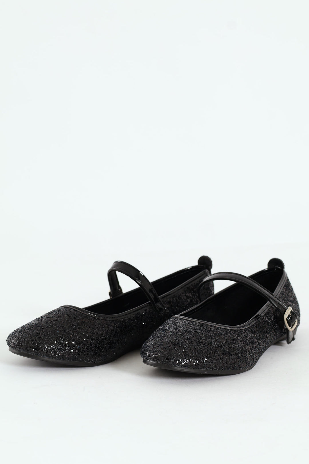 Girls Glitter Pump - Black