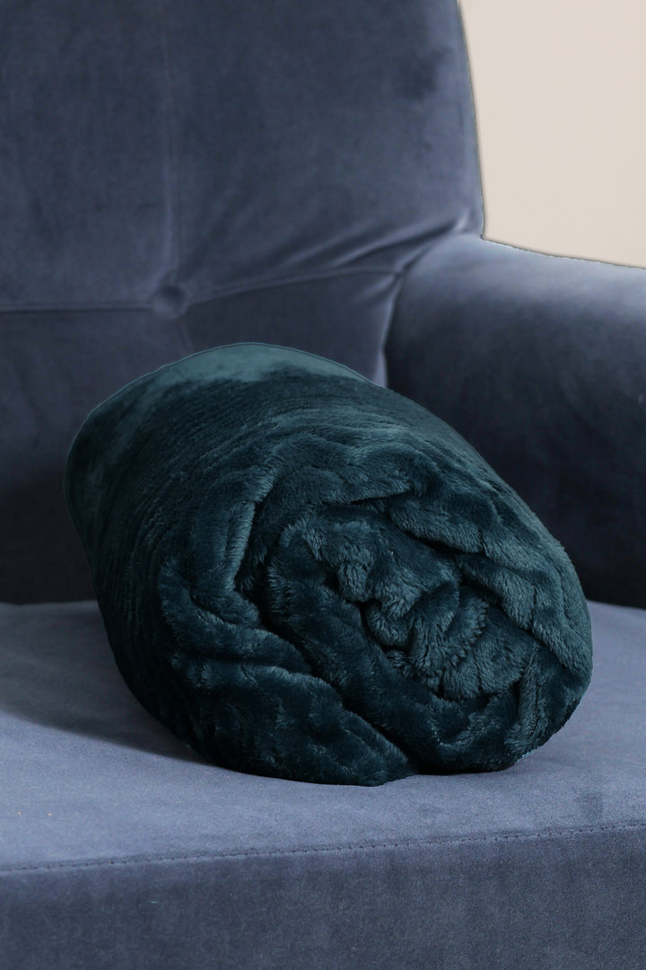 Zig Zag Flannel Blanket 125X152cm  - Teal