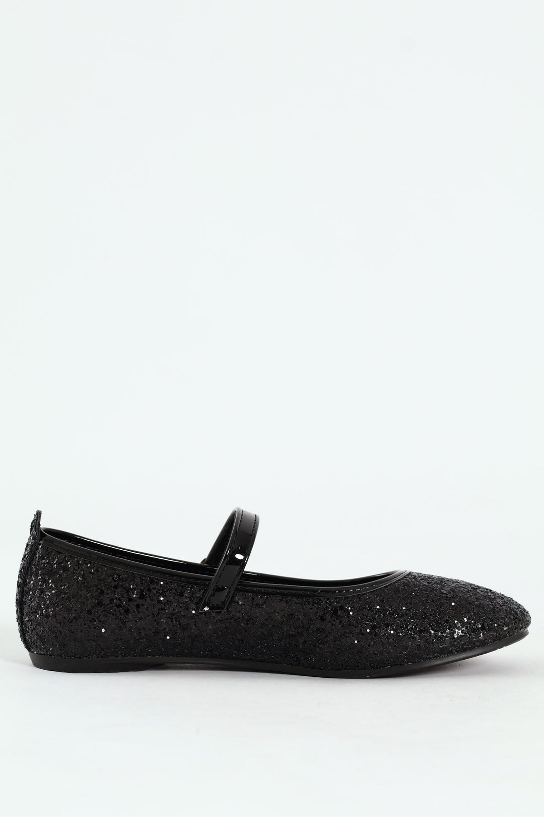 Girls Glitter Pump - Black