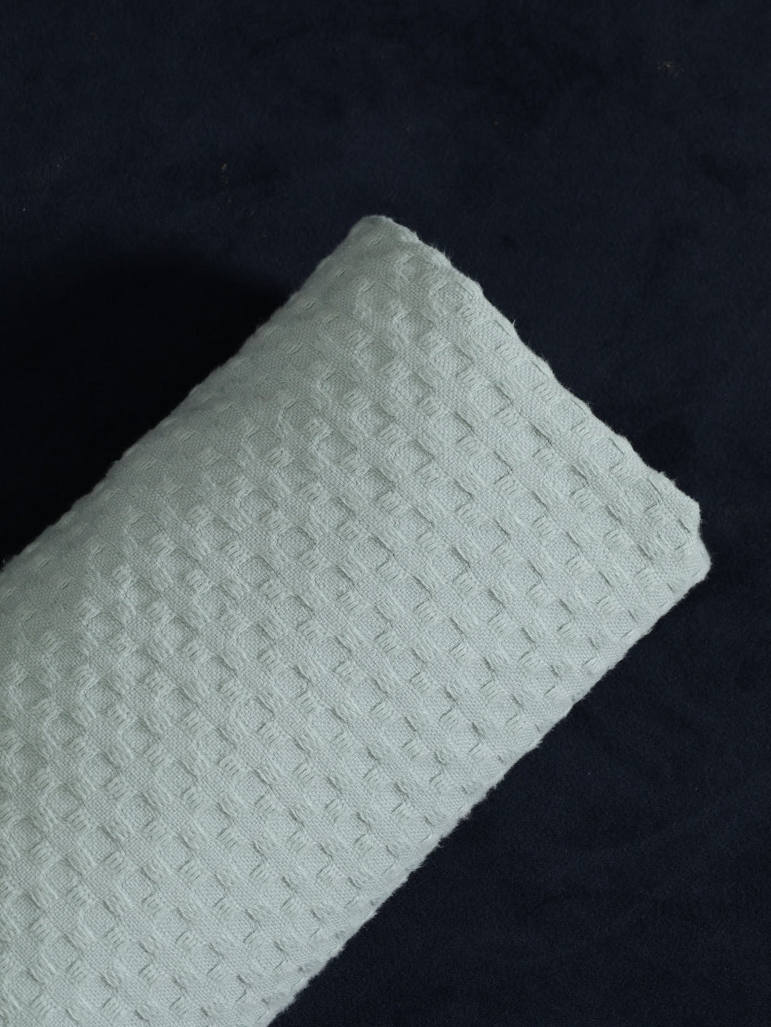 Waffle Cotton Throw 110X170cm - Duck Egg