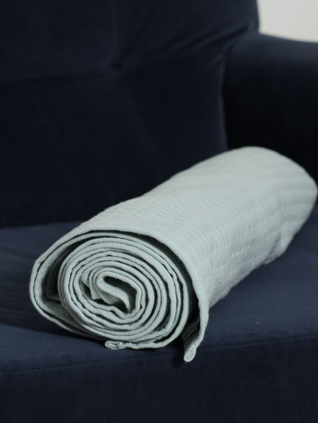 Waffle Cotton Throw 110X170cm - Duck Egg