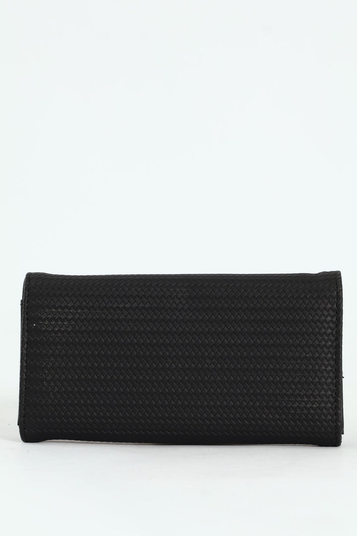 Textured Bifold Purse - Black