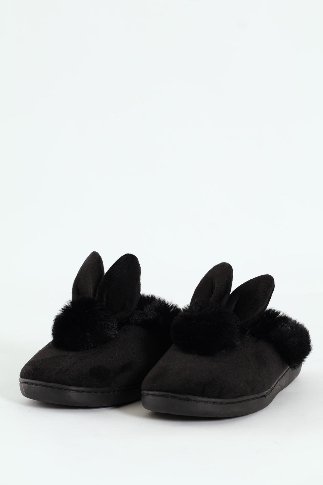 Bunny Fur Slipper - Black