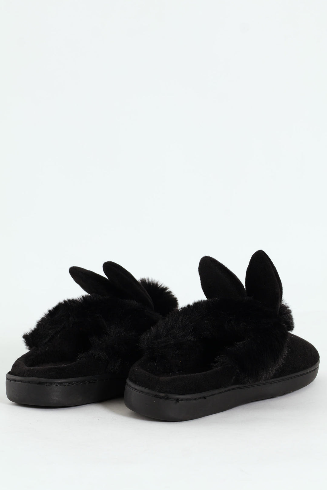 Bunny Fur Slipper - Black