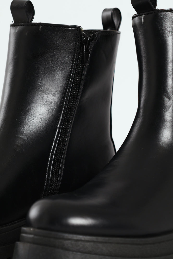 Chunky Mid Chelsea Boot - Black