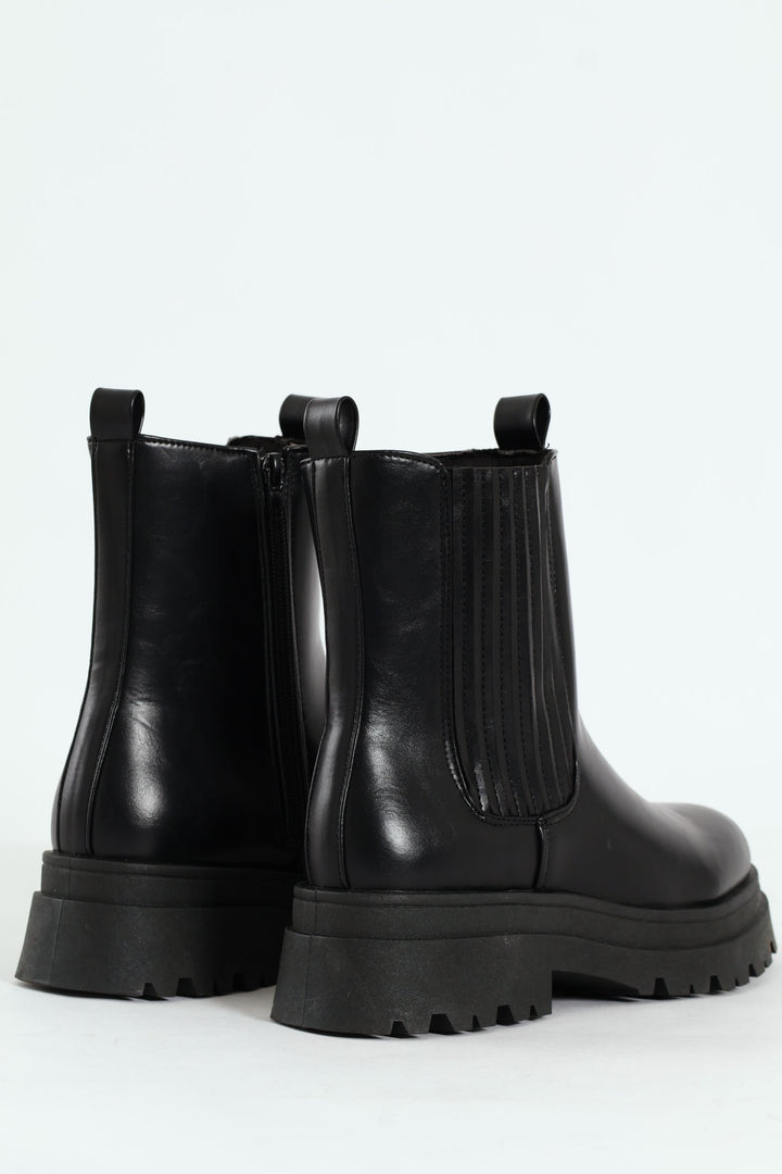 Chunky Mid Chelsea Boot - Black