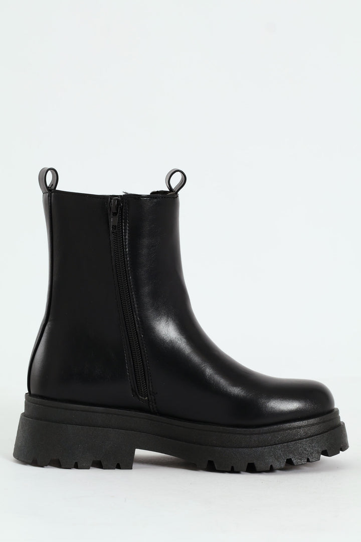Chunky Mid Chelsea Boot - Black
