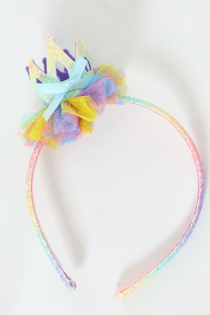 Pre-Girls Multi Colour Crown Alice Band