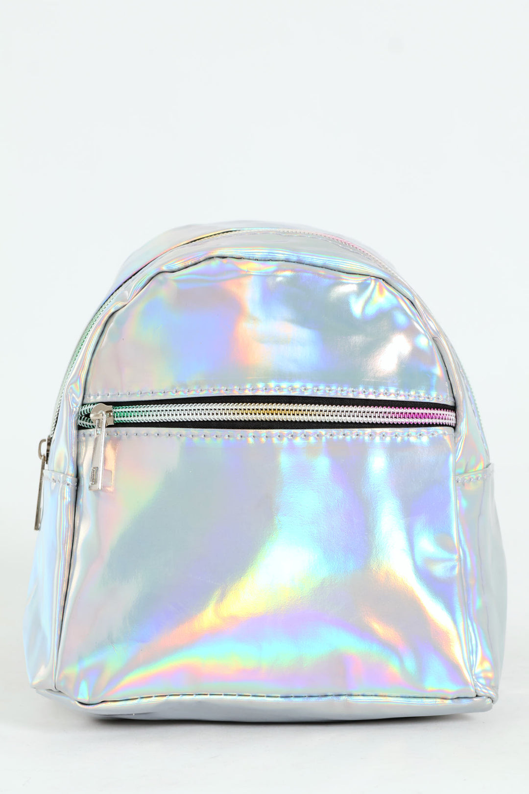 Girls Mini Metallic Backpack - Silver