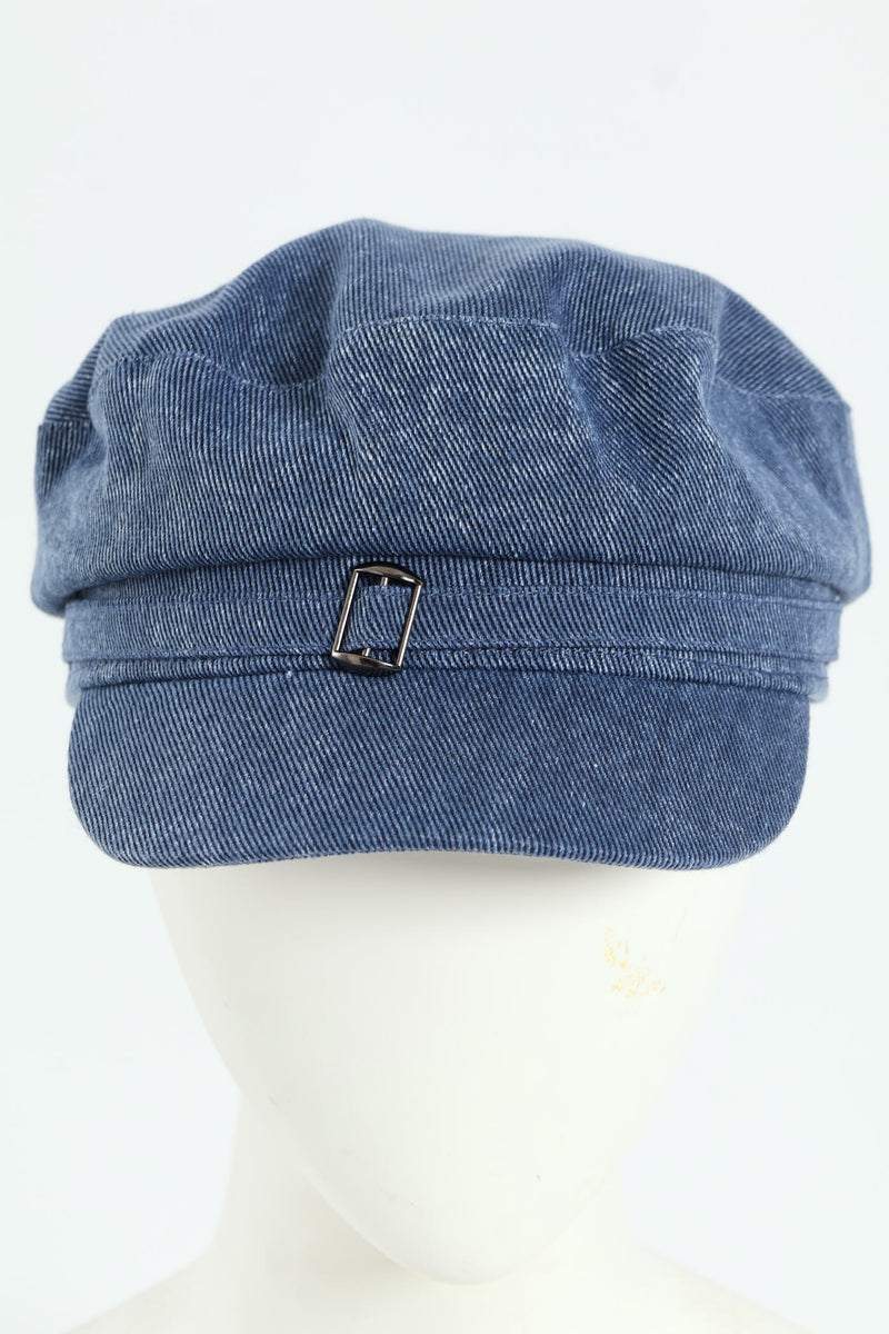 Denim Chambray Bakerboy Hat - Denim