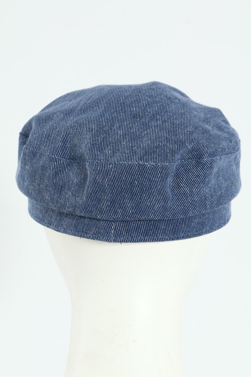 Denim Chambray Bakerboy Hat - Denim