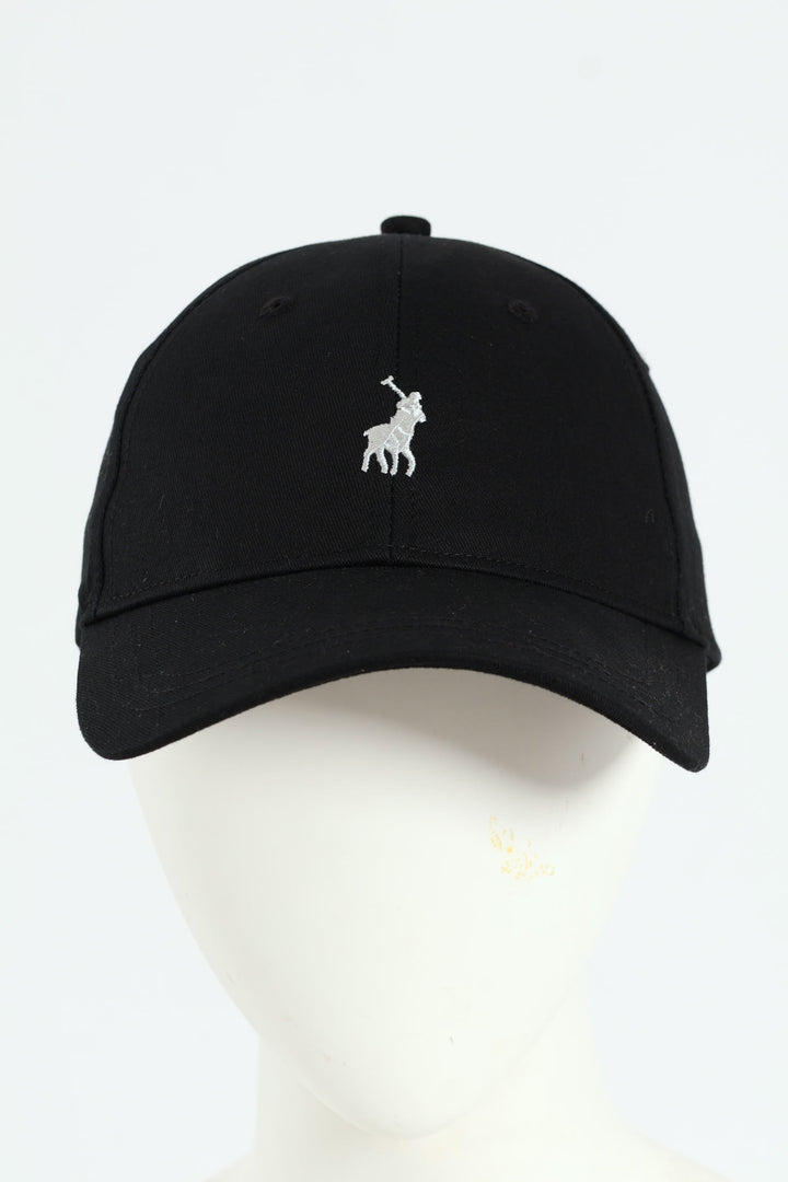 6 Panel Classic Peak Cap - Black