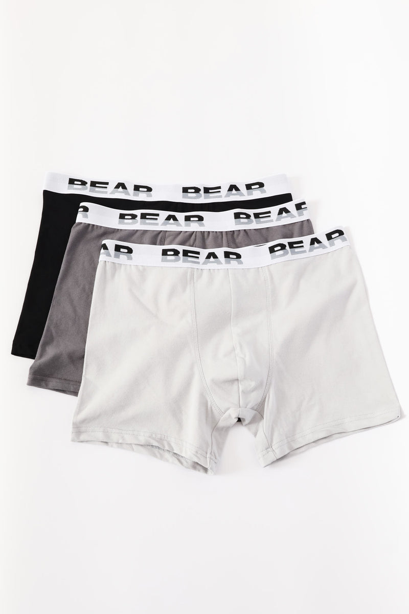3 Pack Plain Core Bodyshorts - Grey/Black
