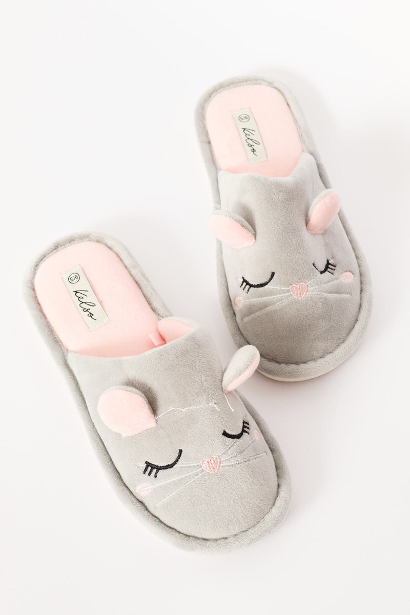 Mouse Slipper - Grey