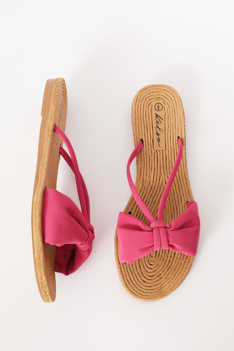 Bow Detail Sandal - Cerise