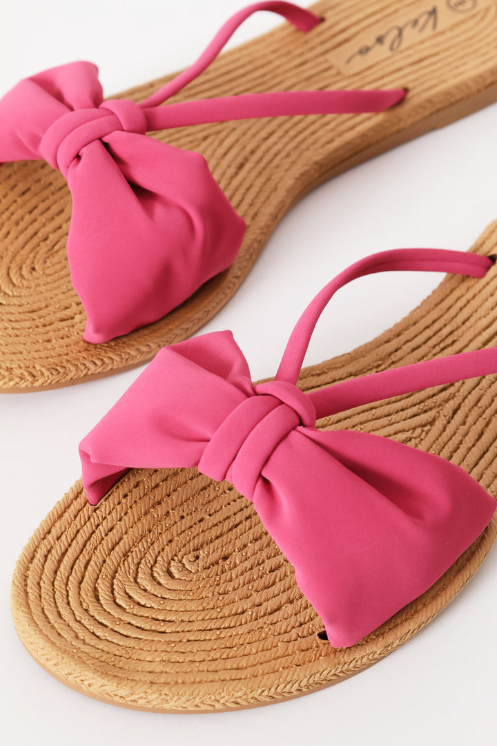 Bow Detail Sandal - Cerise