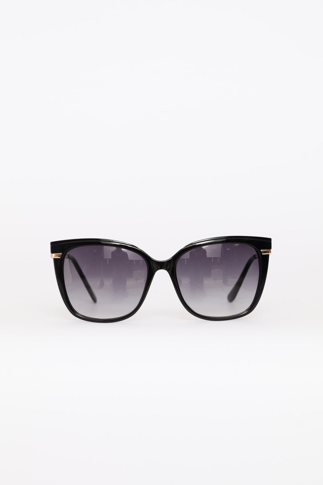 Large Frame Cat Eye Sunglasses - Black