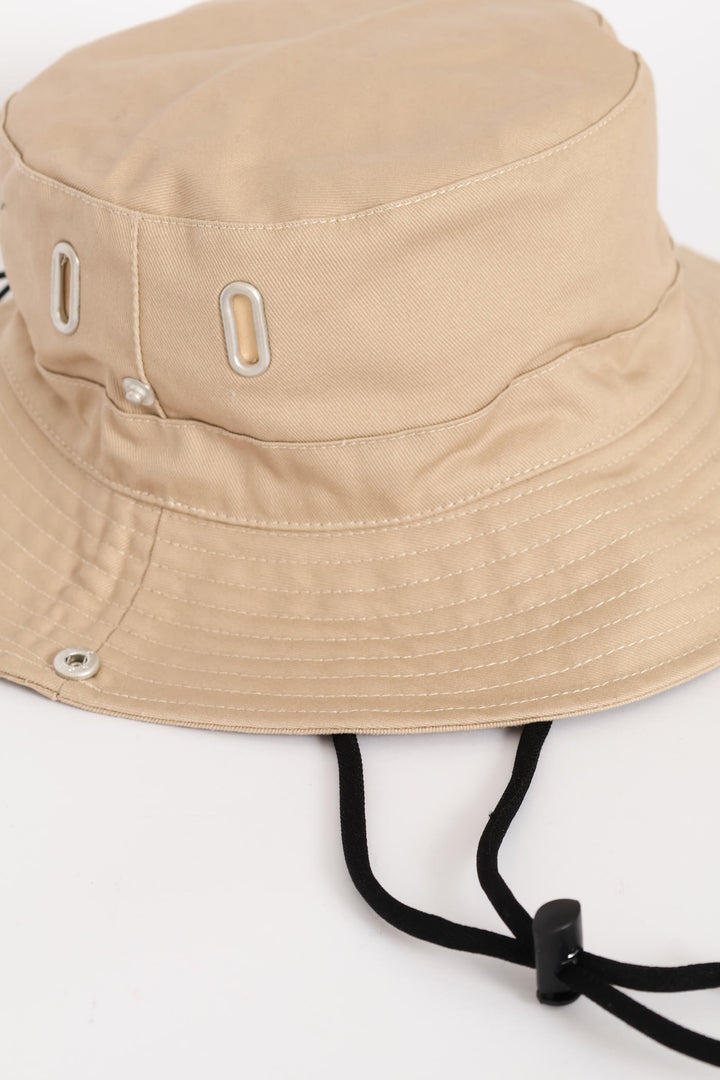 Drawstring Bucket Hat - Taupe