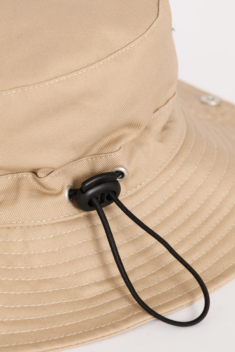 Drawstring Bucket Hat - Taupe