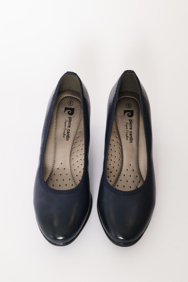 Modern Court Heel - Navy