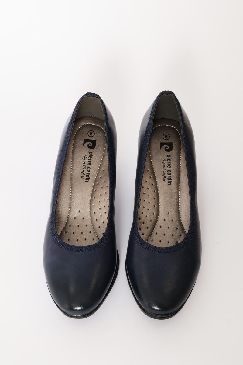 Modern Court Heel - Navy