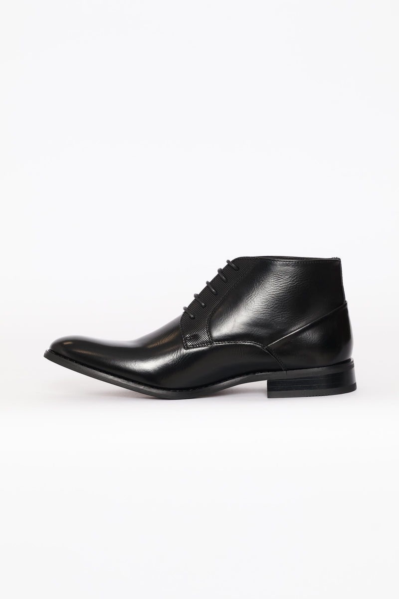 Lace Up Formal Boot - Black