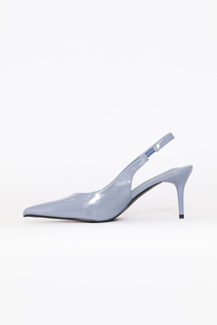 V-Cut Slingback Kitten Heel - Duck Egg