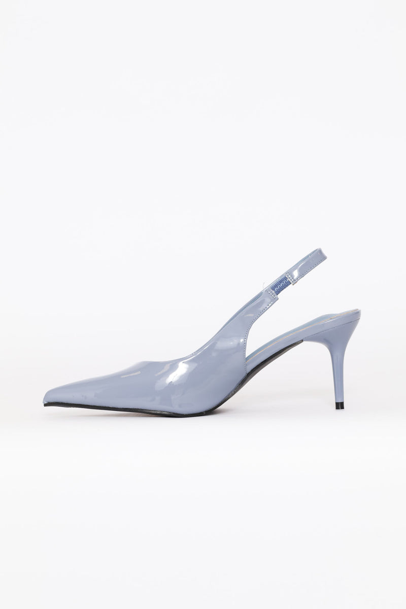 V-Cut Slingback Kitten Heel - Duck Egg