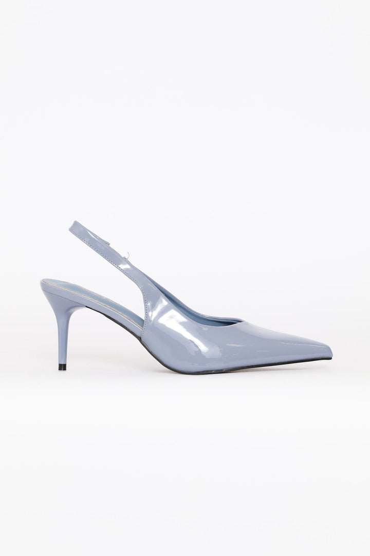 V-Cut Slingback Kitten Heel - Duck Egg