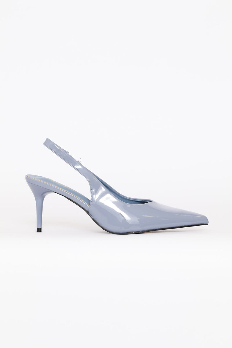 V-Cut Slingback Kitten Heel - Duck Egg