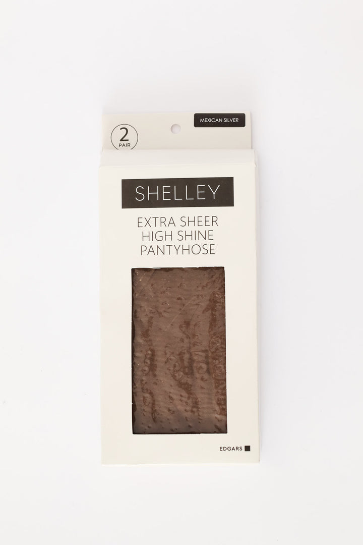 2 Pack Extra Sheer High Shine Tights - Mexican Silver