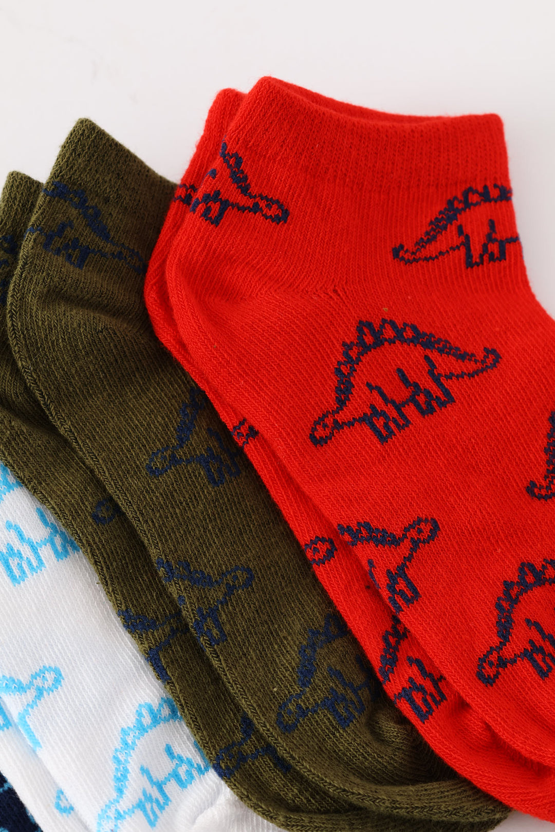 Pre-Boys 5 Pack Dinosaur Print Low Cut Socks - Multi