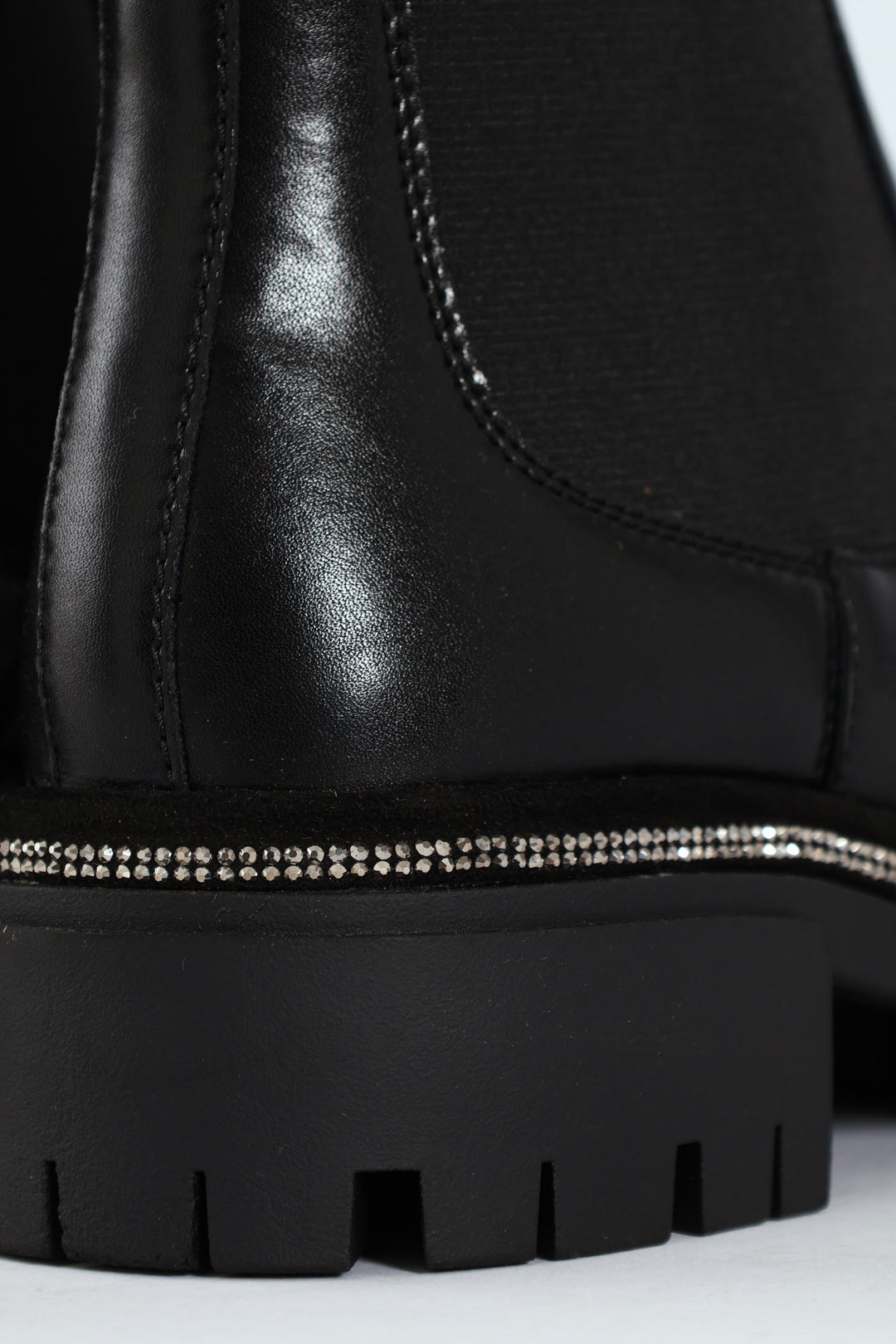 Offline Leather Knitted Sock Chelsea Boot - Black