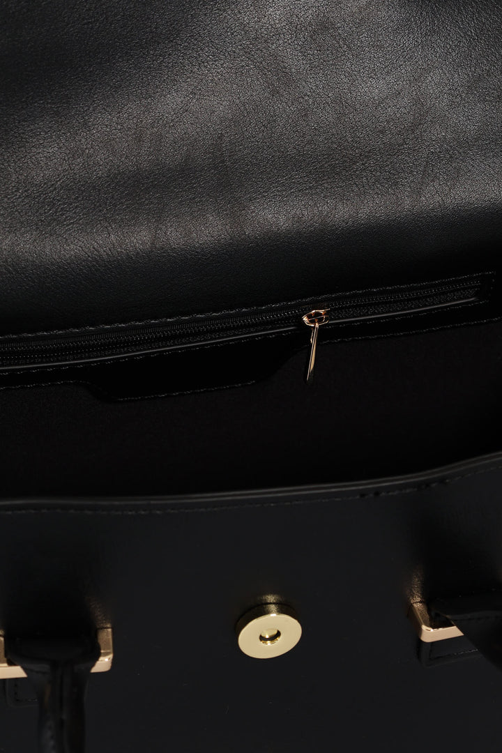 Handbag With Lock Detail - Black