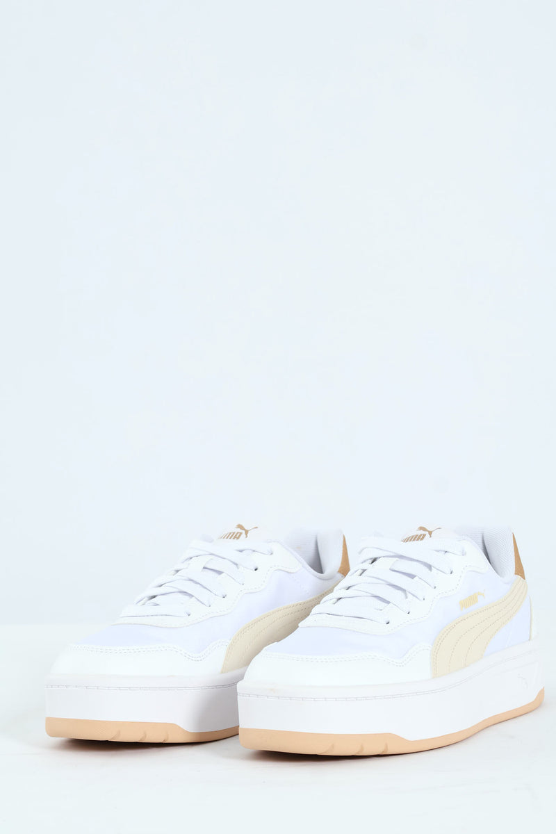 Court Lally Skye Aqua Metallics Sneaker - White