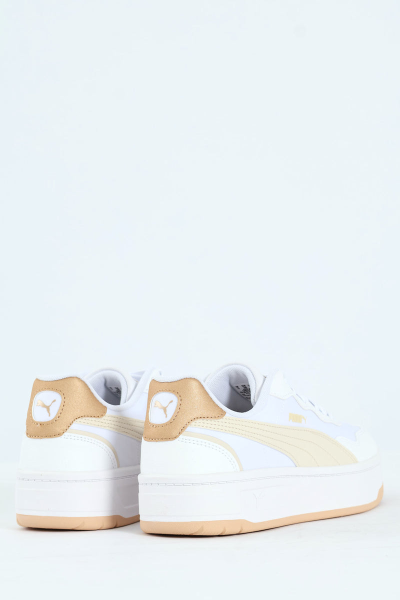 Court Lally Skye Aqua Metallics Sneaker - White