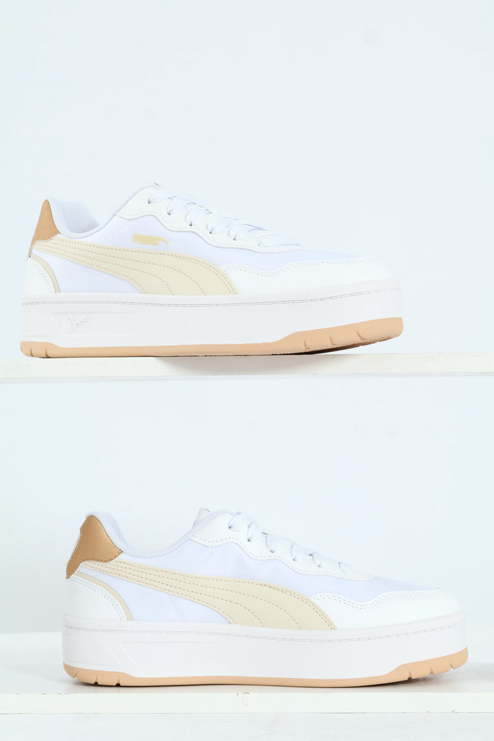 Court Lally Skye Aqua Metallics Sneaker - White