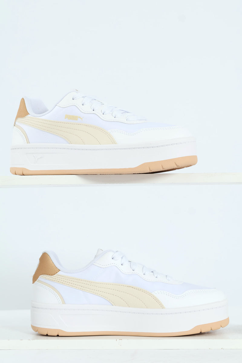 Court Lally Skye Aqua Metallics Sneaker - White